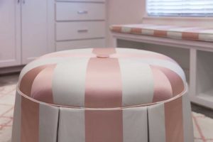 pink stripe ottoman